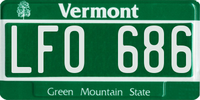 VT license plate LFO686