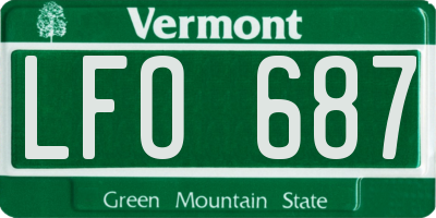 VT license plate LFO687