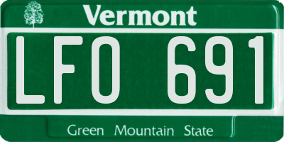 VT license plate LFO691