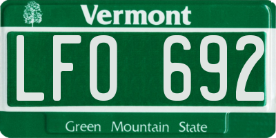 VT license plate LFO692