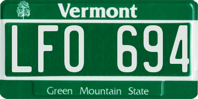 VT license plate LFO694