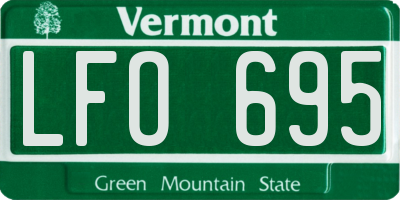 VT license plate LFO695