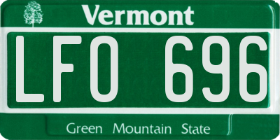 VT license plate LFO696