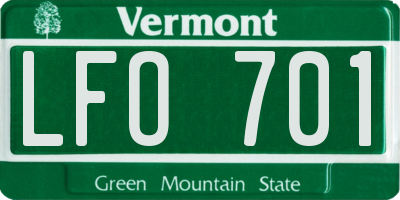 VT license plate LFO701