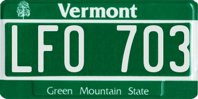 VT license plate LFO703