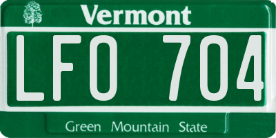 VT license plate LFO704