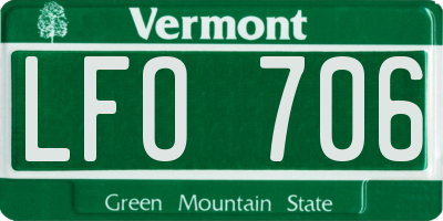 VT license plate LFO706