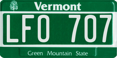 VT license plate LFO707
