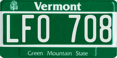 VT license plate LFO708