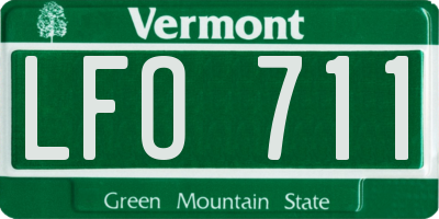 VT license plate LFO711
