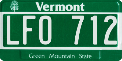VT license plate LFO712