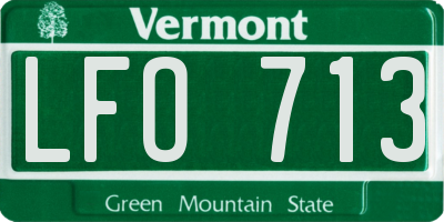 VT license plate LFO713
