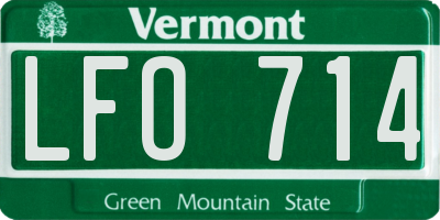 VT license plate LFO714