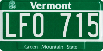 VT license plate LFO715