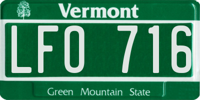 VT license plate LFO716