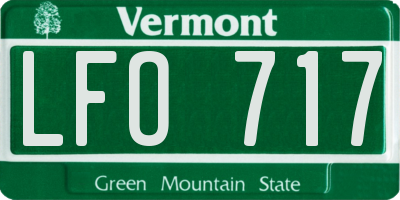 VT license plate LFO717