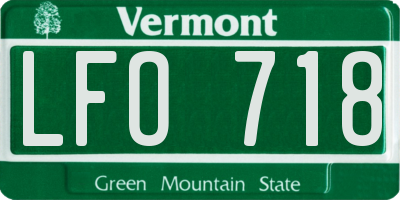 VT license plate LFO718