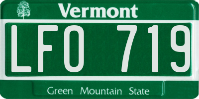 VT license plate LFO719