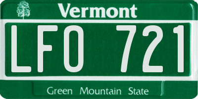 VT license plate LFO721