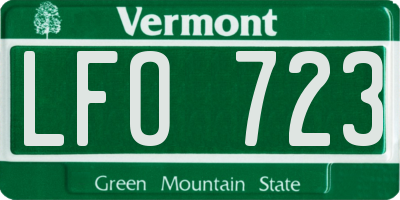 VT license plate LFO723