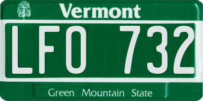 VT license plate LFO732