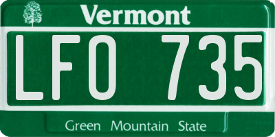 VT license plate LFO735