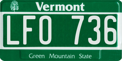 VT license plate LFO736