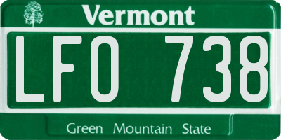 VT license plate LFO738
