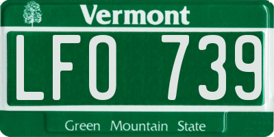 VT license plate LFO739
