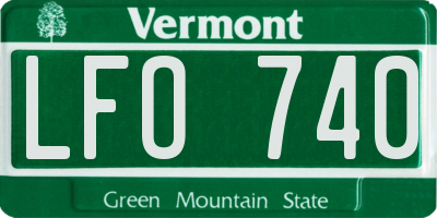 VT license plate LFO740