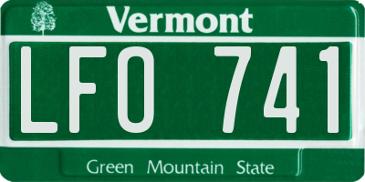 VT license plate LFO741
