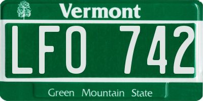 VT license plate LFO742