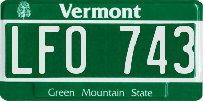 VT license plate LFO743