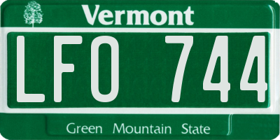 VT license plate LFO744