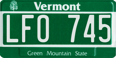 VT license plate LFO745