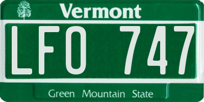 VT license plate LFO747
