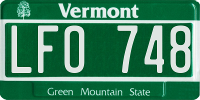 VT license plate LFO748