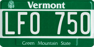 VT license plate LFO750
