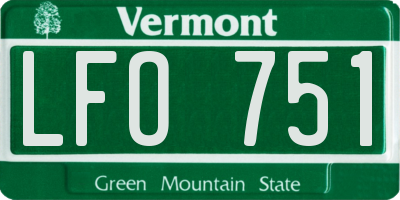 VT license plate LFO751