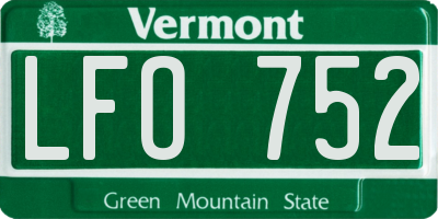 VT license plate LFO752