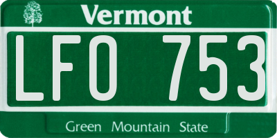 VT license plate LFO753