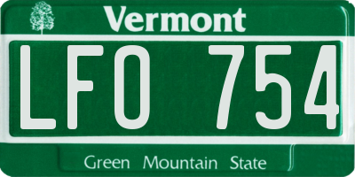 VT license plate LFO754