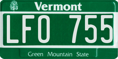 VT license plate LFO755