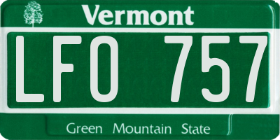 VT license plate LFO757