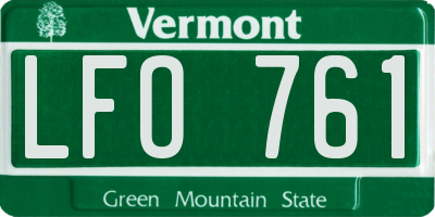 VT license plate LFO761