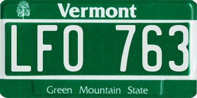 VT license plate LFO763
