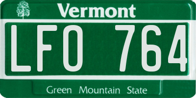 VT license plate LFO764