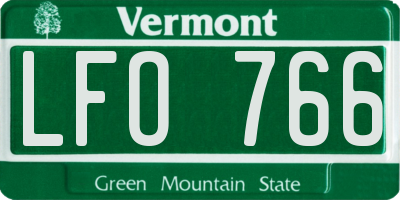 VT license plate LFO766