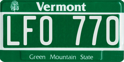 VT license plate LFO770