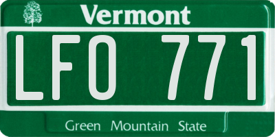 VT license plate LFO771